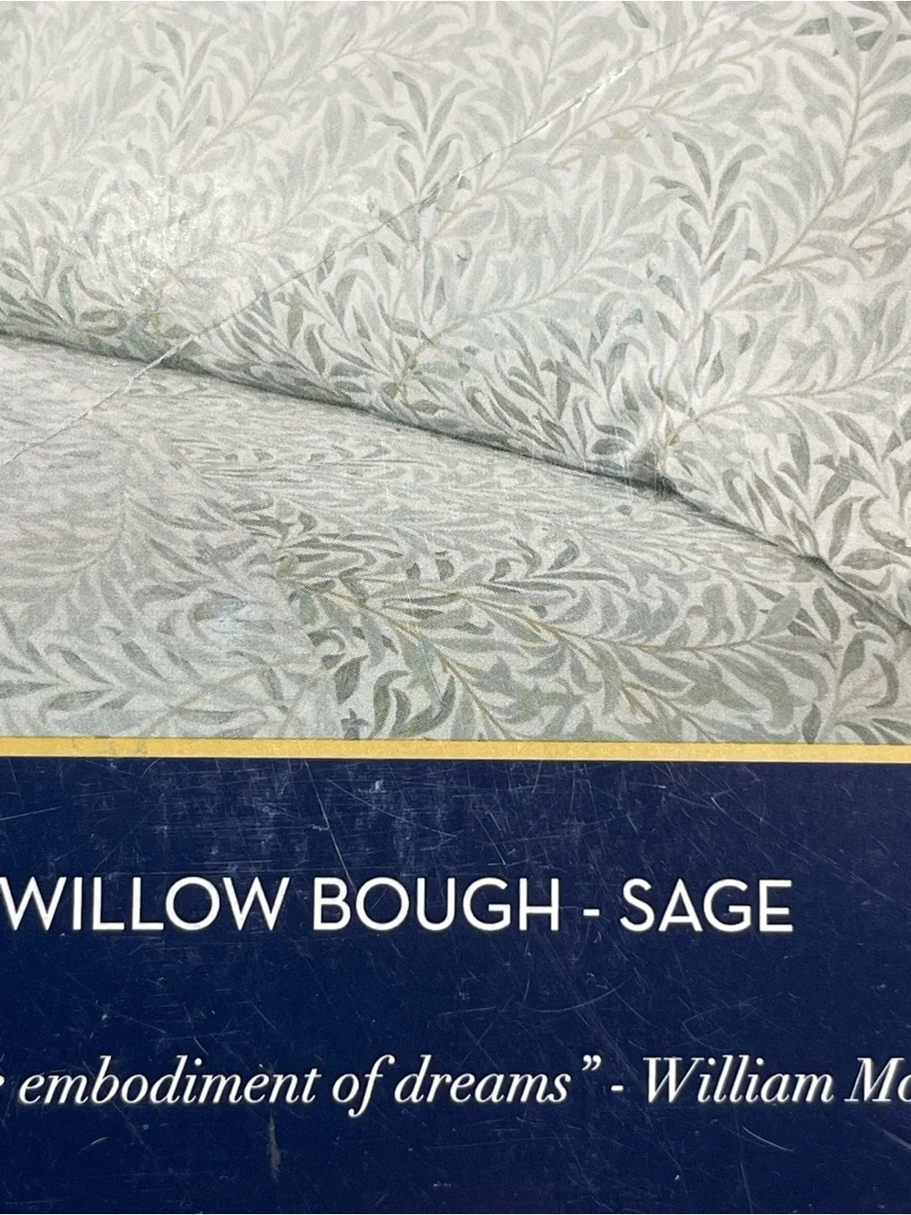 2 WILLIAM MORRIS Willow Bough Soft Mineral 200 TC Cotton King Pillowcases NIB